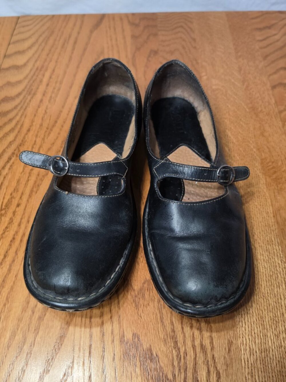 born Mary Jane Flats Buckle Closure Black leather Preppy Boho Women Size 7.5 - Picture 7 of 8